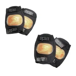 Mondo IGNITE Combo Set Tyro - Skateboard lumineux avec casque et protections réglables genoux et coudes pour glisse urbaine - Or