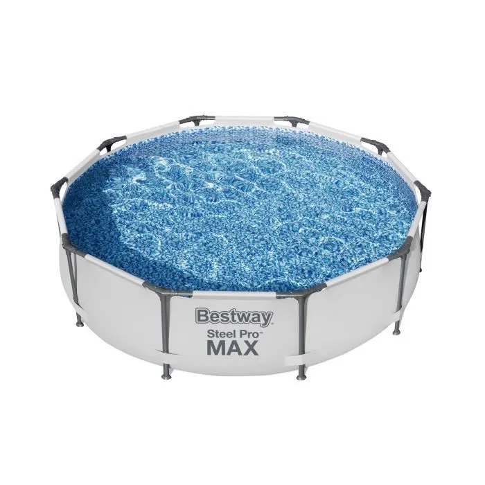 Bestway Piscine hors sol tubulaire Steel Pro Max - 305 x 76 cm - Ronde avec Épurateur à cartouche et Pompe de filtration - Kit complet