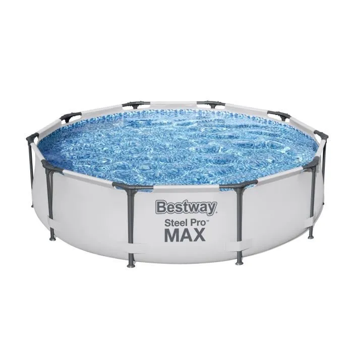 Bestway Piscine hors sol tubulaire Steel Pro Max - 305 x 76 cm - Ronde avec Épurateur à cartouche et Pompe de filtration - Kit complet