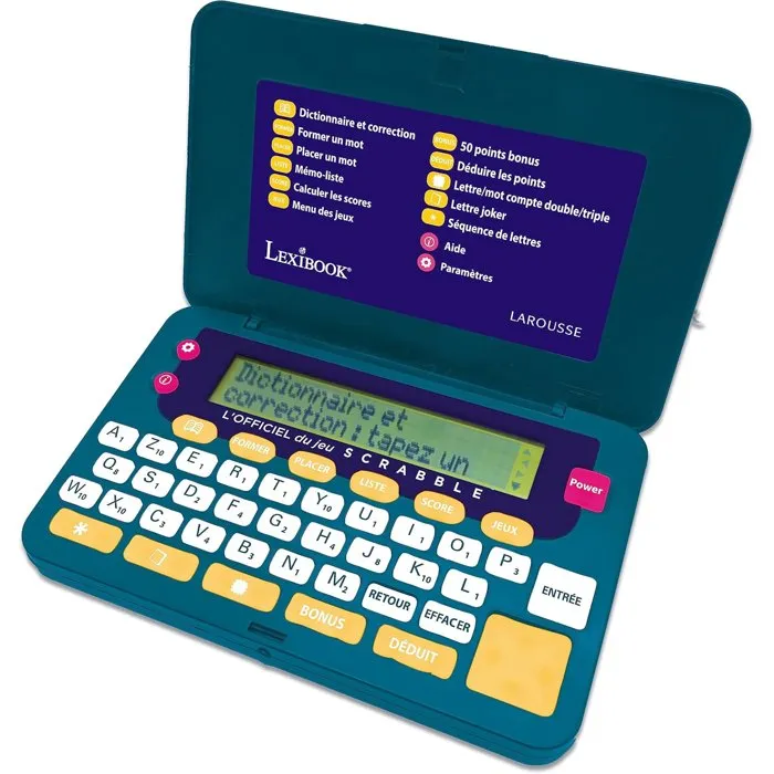 Lexibook - Dictionnaire électronique officiel du Scrabble - Edition FISF - Format ergonomique, écran agrandi de 10%, avec molette de direction - Fonctionne sur piles