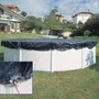 GRE - Bâche d'hivernage pour piscine tubulaire hors-sol ronde 540cm (4,60m), 120g/m², filtration, protection contre les débris - Noir