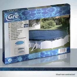 GRE - Bâche d'hivernage pour piscine tubulaire hors-sol ronde 540cm (4,60m), 120g/m², filtration, protection contre les débris - Noir
