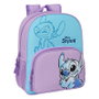 SAFTA Mochila Sweet Stitch Disney 38cm adaptable, ergonomique avec bretelles rembourrées, compartiment principal à double fermeture, porte-bouteilles latéral et poignée supérieure
