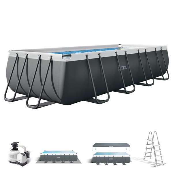 Intex Piscine Ultra XTR Rectangulaire 549 x 274 x 132 cm avec Pompe à Filtre à Sable, PVC, Capacité 17203 L, Recommandé à partir de 6 ans Intex Piscine Ultra XTR Rectangulaire 549 x 274 x 132 cm avec Pompe à Filtre à Sable, PVC, Capacité 17203 L, Recommandé à partir de 6 ans