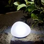 Lumisky SOLENZARA - Lampe solaire décorative galet, LED blanc, diamètre 16 cm