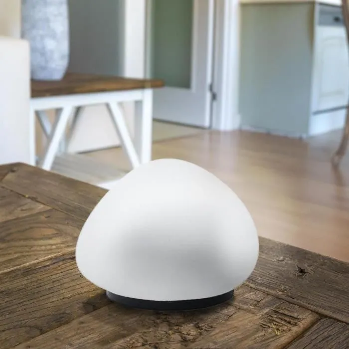 Lumisky SOLENZARA - Lampe solaire décorative galet, LED blanc, diamètre 16 cm