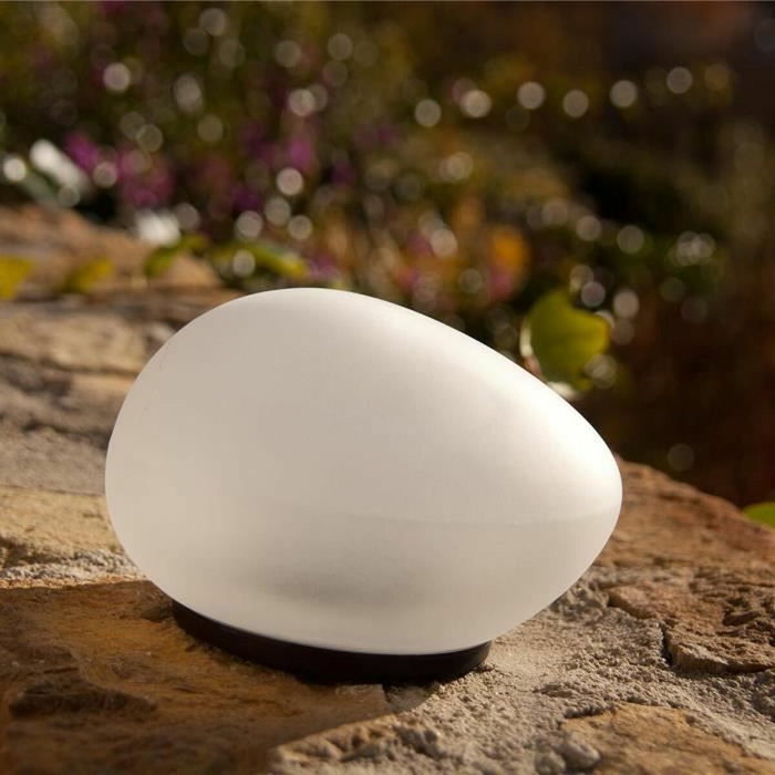 Lumisky Solenzara Lampe solaire décorative galet LED blanc Ø16 cm
