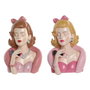 Home ESPRIT Figurine Décorative Femme Jaune Marron Rose (2 Unités)