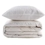 Parure de lit 1 place - 1 housse de couette 220 x 240 cm + 2 taies d'oreiller 60 x 60 cm - Coton-Perle 80% Coton 20% Polyester - Crème - 229 fils