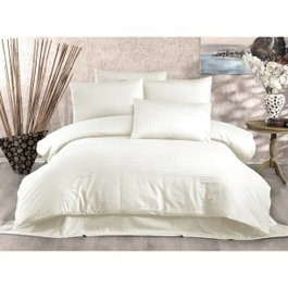 BigBuy Home Parure de couette Crème King size 3 pièces