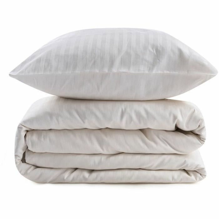BigBuy Home Parure de couette Crème King size 3 pièces