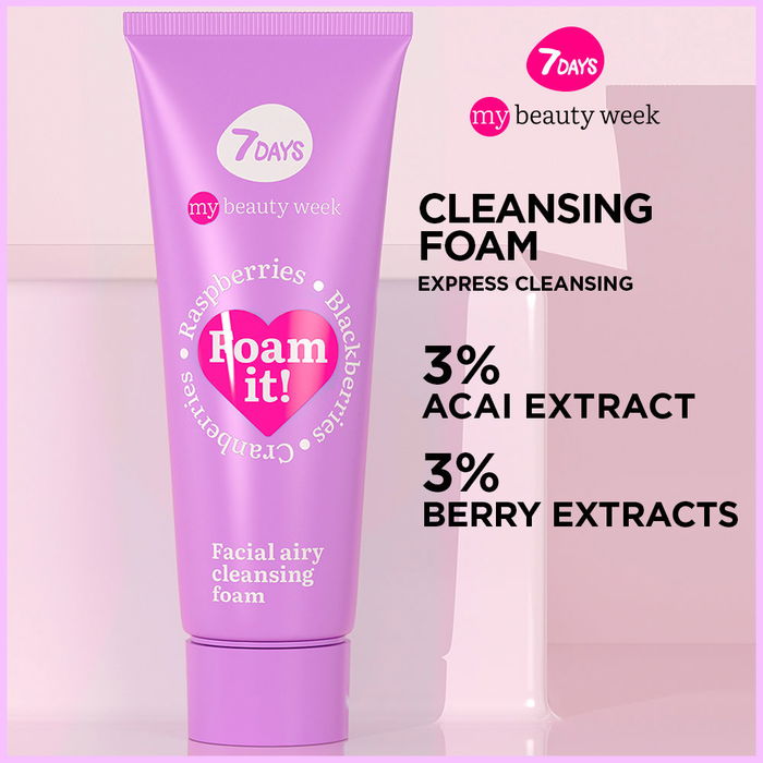 7Days Mousse Nettoyante Visage 80 ml Purifiante & Douce pour Femme