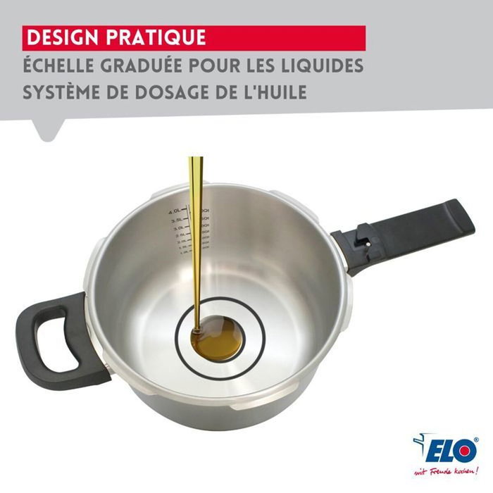 Fackelmann Elo Mistral Premium Cocotte-minute à vapeur en acier inoxydable 18/10, 22 cm, 4,5 L Fackelmann Elo Mistral Premium Cocotte-minute à vapeur en acier inoxydable 18/10, 22 cm, 4,5 L