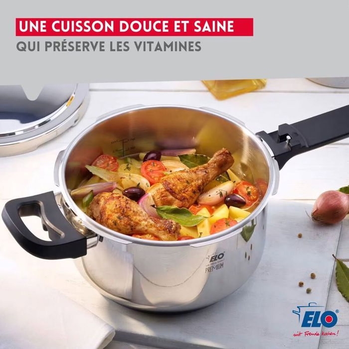 Fackelmann Elo Mistral Premium Cocotte-minute à vapeur en acier inoxydable 18/10, 22 cm, 4,5 L Fackelmann Elo Mistral Premium Cocotte-minute à vapeur en acier inoxydable 18/10, 22 cm, 4,5 L
