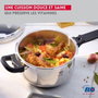 Fackelmann Elo Mistral Premium Cocotte-minute à vapeur en acier inoxydable 18/10, 22 cm, 4,5 L