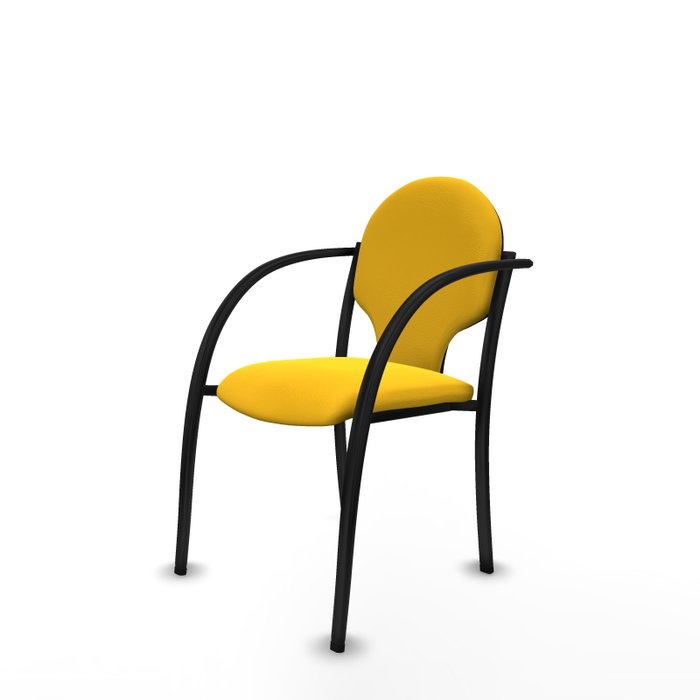 Piqueras Y Crespo Chaise Hellín Jaune avec Bras Fixes en Similicuir Piqueras Y Crespo Chaise Hellín Jaune avec Bras Fixes en Similicuir