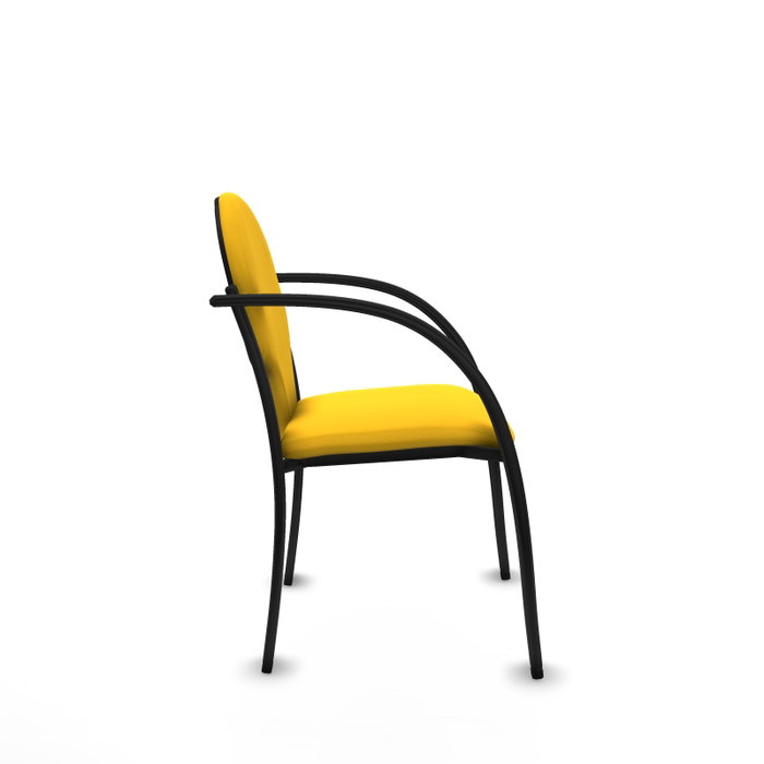 Piqueras Y Crespo Chaise Hellín Jaune avec Bras Fixes en Similicuir Piqueras Y Crespo Chaise Hellín Jaune avec Bras Fixes en Similicuir