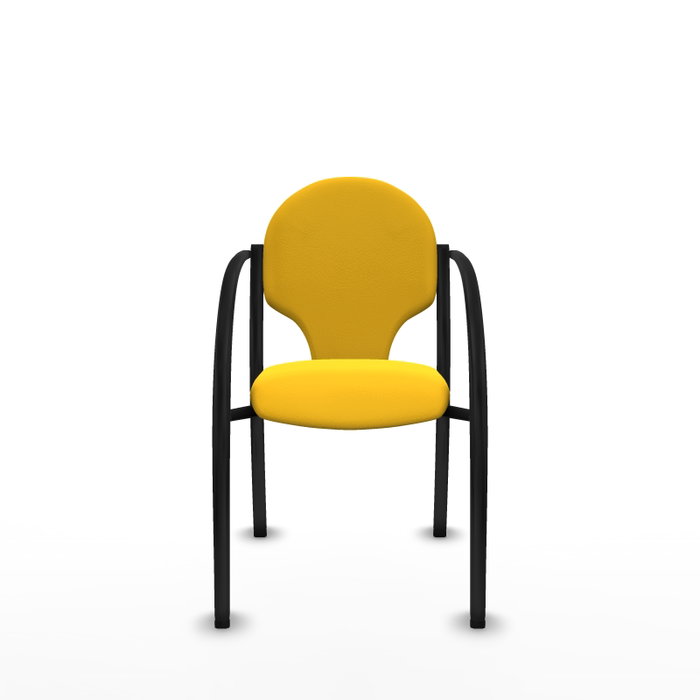 Piqueras Y Crespo Chaise Hellín Jaune avec Bras Fixes en Similicuir Piqueras Y Crespo Chaise Hellín Jaune avec Bras Fixes en Similicuir