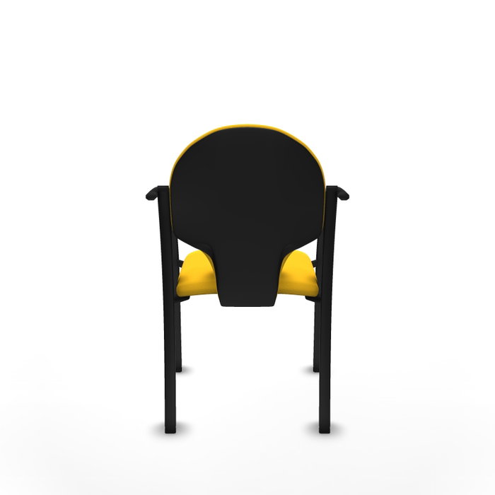 Piqueras Y Crespo Chaise Hellín Jaune avec Bras Fixes en Similicuir Piqueras Y Crespo Chaise Hellín Jaune avec Bras Fixes en Similicuir