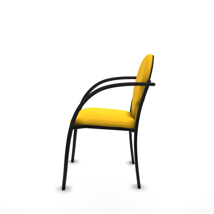 Piqueras Y Crespo Chaise Hellín Jaune avec Bras Fixes en Similicuir Piqueras Y Crespo Chaise Hellín Jaune avec Bras Fixes en Similicuir