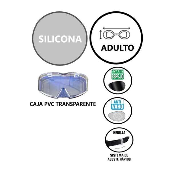 Poessa Lunettes de natation adulte en silicone polarisées effet métallisé - Modèles assortis