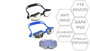 Poessa Lunettes de natation adulte en silicone polarisées effet métallisé - Modèles assortis