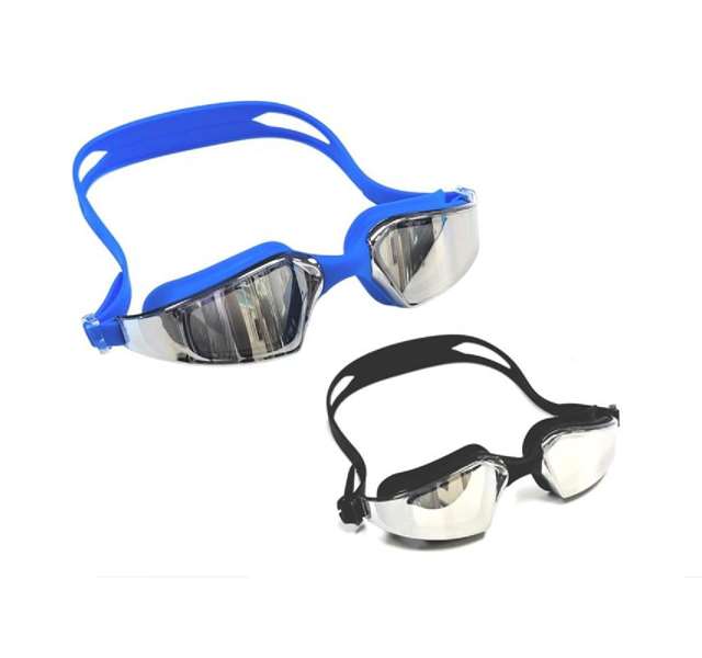 Poessa Lunettes de natation adulte en silicone polarisées effet métallisé - Modèles assortis