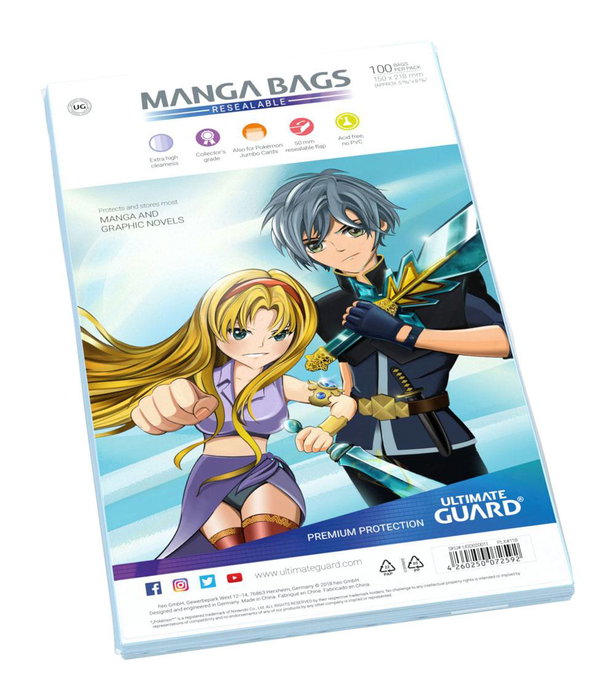 Ultimate Guard Manga Bags Resealable (100) Ultimate Guard Manga Bags Resealable (100)