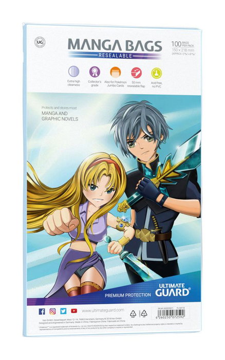Ultimate Guard Manga Bags Resealable (100) Ultimate Guard Manga Bags Resealable (100)
