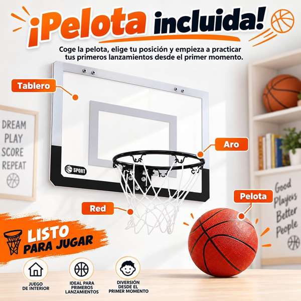Jugatoys Canasta de baloncesto transparente 45,50x30,5cm Jugatoys Canasta de baloncesto transparente 45,50x30,5cm