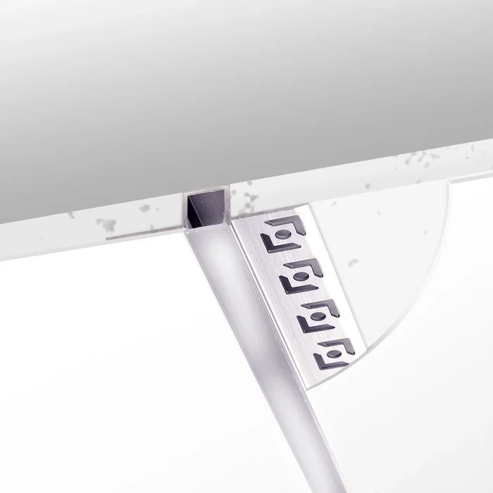 BX3 LIGHT BX3-PA-639-2M - Profil en aluminium encastrable pour plaques de plâtre, diffuseur pour bande LED 9mm, 2 mètres, intérieur