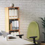 Chaise de bureau Algarra avec mécanisme de contact permanent de base, rembourrée de tissu violet. Équipée d'une base en polyamide noir, d'accoudoirs 2D et de roulettes en nylon de 50 mm