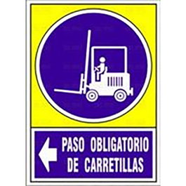 DUVER Signal de passage obligatoire de chariots à gauche, 295x210 mm