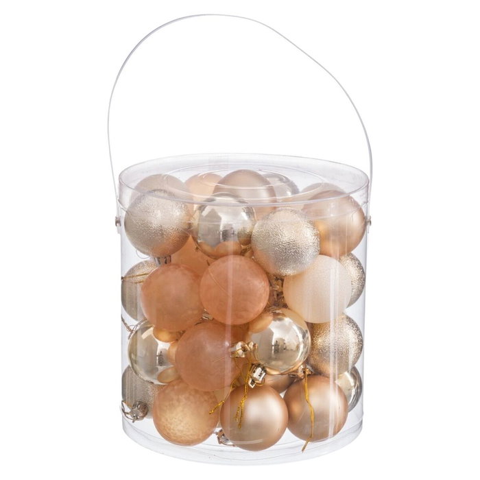 BigBuy Home Boules de Noël Doré Plastique Ø 5 cm (40 Unités) lifetv