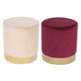 Repose-pied DKD Home Decor Beige Bordeaux Velours 40 x 40 x 42 cm (2 Unités)