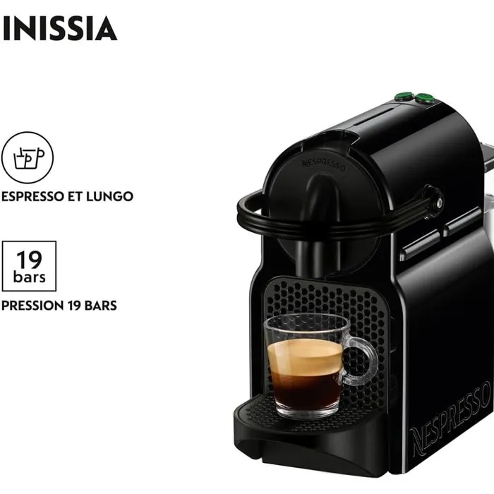 Delonghi NESPRESSO Inissia EN 80B - Machine à café Nespresso avec 16 capsules incluses - 19 bars - Capacité 0,7L - Noir