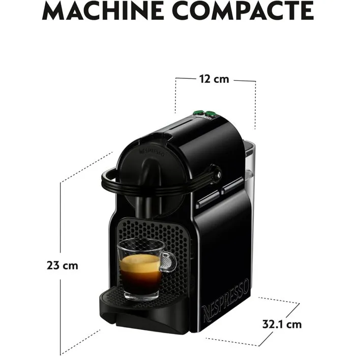 Delonghi NESPRESSO Inissia EN 80B - Machine à café Nespresso avec 16 capsules incluses - 19 bars - Capacité 0,7L - Noir