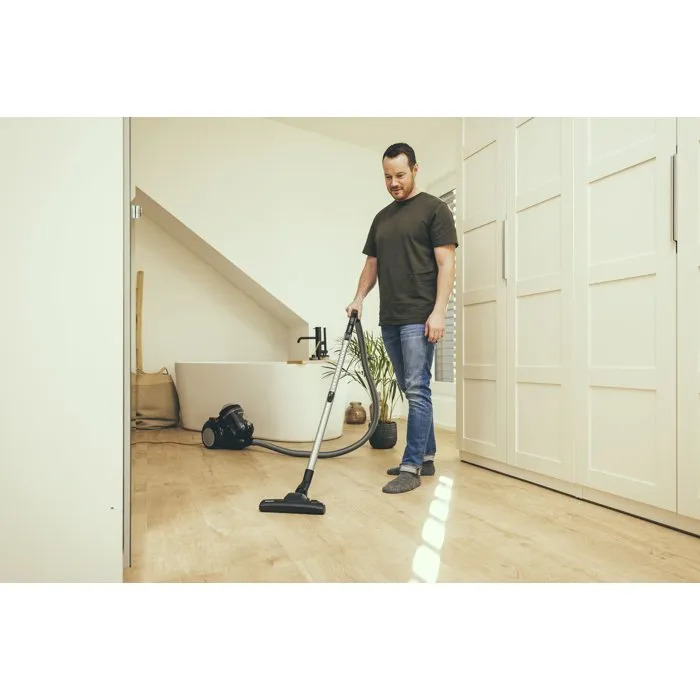 Severin CY7089 - Aspirateur Traineau Cyclonique sans Sac 750 W - 79 dB - Capacité 2 L - Noir/Rouge avec Filtre HEPA 13