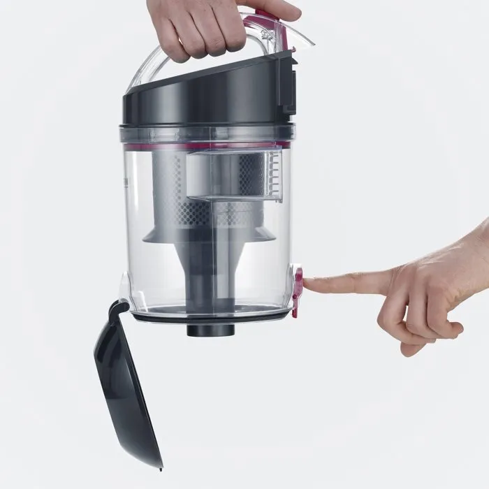 Severin CY7089 - Aspirateur Traineau Cyclonique sans Sac 750 W - 79 dB - Capacité 2 L - Noir/Rouge avec Filtre HEPA 13