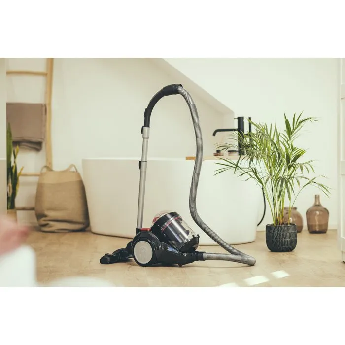 Severin CY7089 - Aspirateur Traineau Cyclonique sans Sac 750 W - 79 dB - Capacité 2 L - Noir/Rouge avec Filtre HEPA 13