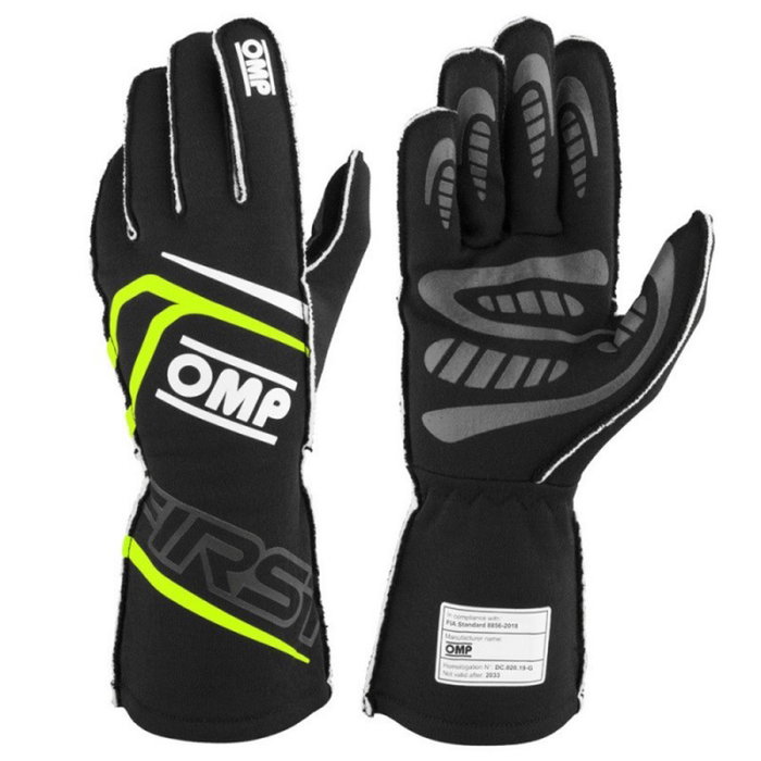 Omp Gants First Fia 8856-2018 My2025 Noir - Fluo Jaune Taille XS Coutures Externes Paume Silicone Omp Gants First Fia 8856-2018 My2025 Noir - Fluo Jaune Taille XS Coutures Externes Paume Silicone