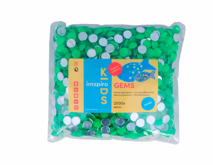 Innspiro Gemmes décoratives acryliques cercle vert fluor 10mm (2000u. approx.) Innspiro Gemmes décoratives acryliques cercle vert fluor 10mm (2000u. approx.)