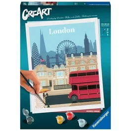 Ravensburger - Peinture au numéro Adulte 12 ans et plus - CreaArt London - 24x30 cm - Puzzle à colorier sur le thème de Londres