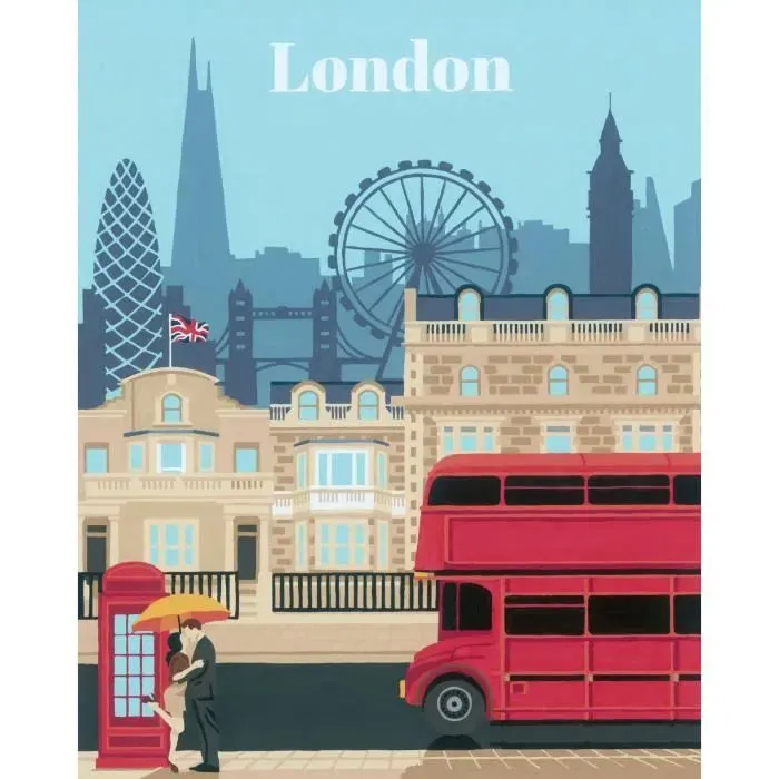 Ravensburger - Peinture au numéro Adulte 12 ans et plus - CreaArt London - 24x30 cm - Puzzle à colorier sur le thème de Londres