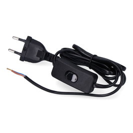 Edm Câble de connexion avec interrupteur 1,5 m 2x0,75mm manguera plate noire