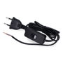 Edm Connexion avec interrupteur 3a 1,5m 2x0,75mm manguera plana negra
