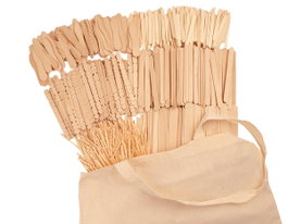 Innspiro Maxi pack scolaire de bâtonnets et bâtons en bois naturel avec sac, 1080 pièces