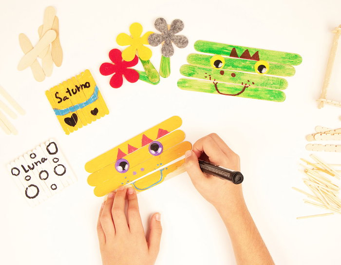 Innspiro Maxi pack scolaire de bâtonnets et bâtons en bois naturel avec sac, 1080 pièces
