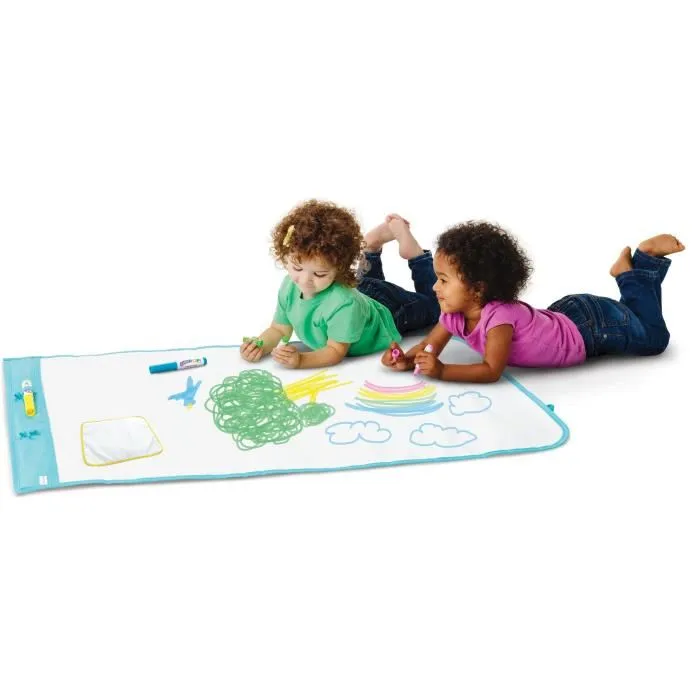 Crayola Mini Kids Color Pop! Tapis de dessin lavable pour enfants, 60 x 90 cm, 18 mois et plus, avec 4 feutres et chiffon, rangements intégrés
