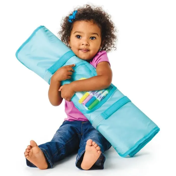 Crayola Mini Kids Color Pop! Tapis de dessin lavable pour enfants, 60 x 90 cm, 18 mois et plus, avec 4 feutres et chiffon, rangements intégrés